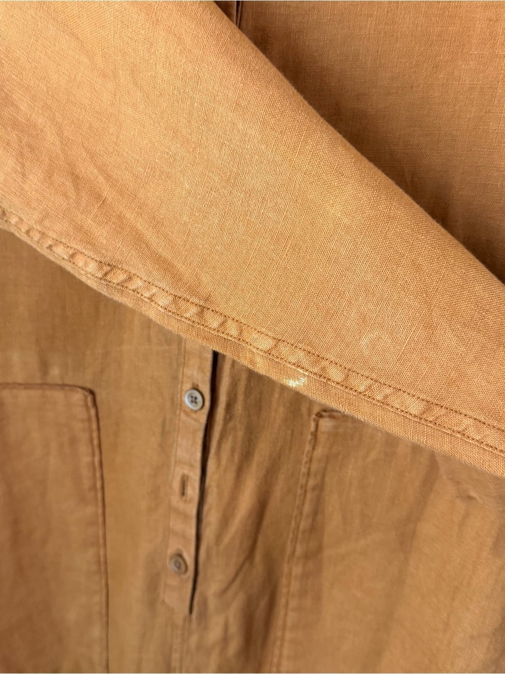 Outerknown Retrograde Linen Jumpsuit Rustic Orange Boho Utility Coveralls XS - Picture 8 of 14
